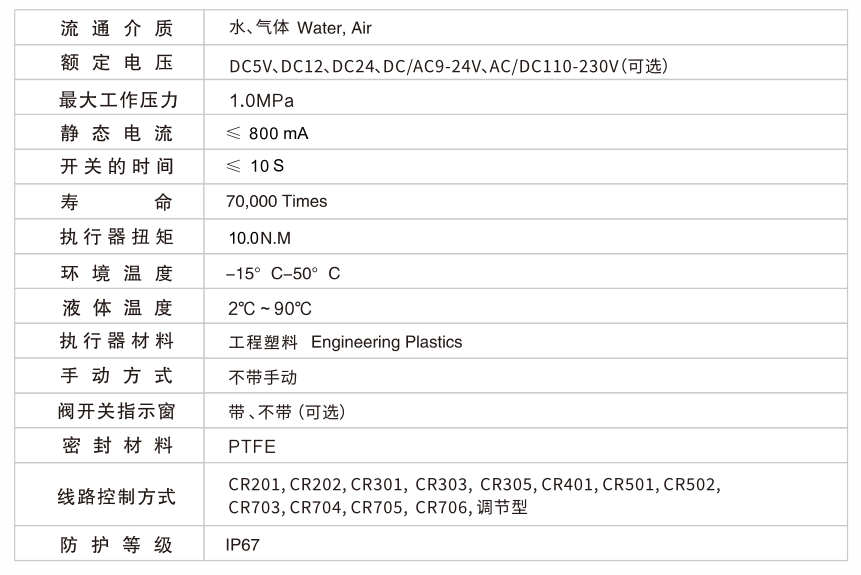 精小型电动球阀参数图